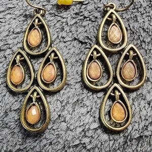 Bronze and Gold Teardrop Earrings